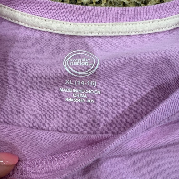 Kids Purple Graphic Tee Size XL 14/16 - Picture 3 of 4